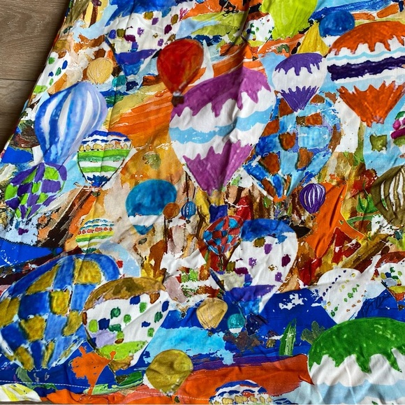 NWT Maloka Dress montgolfière artsy hot air balloon print flutter sleeve Viscose - Picture 5 of 15